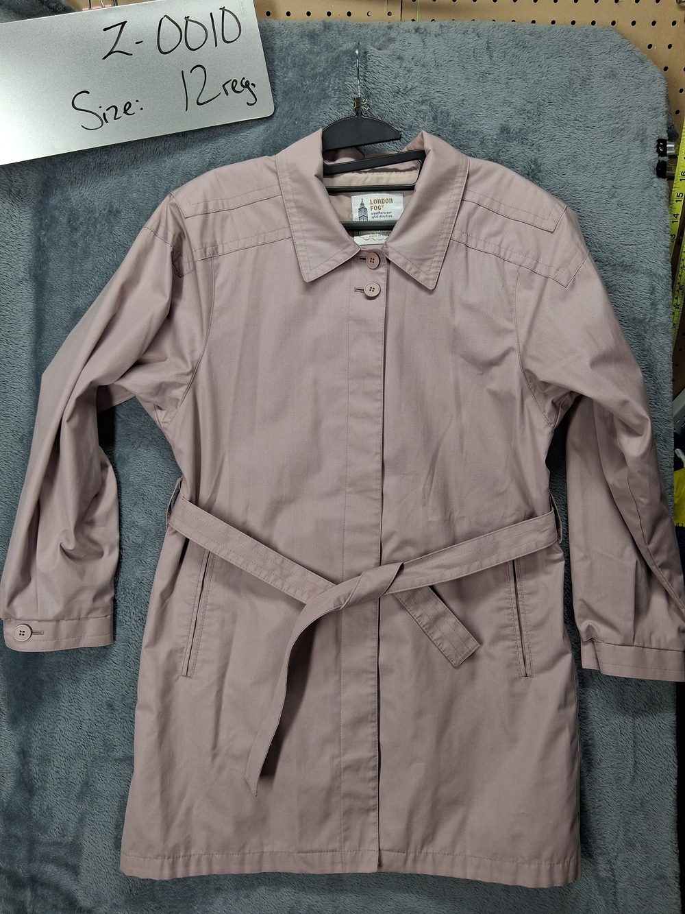 London Fog Women's Mauve Trench Coat with Belt